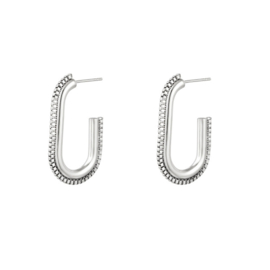 Earrings oval hoops - gold & silver