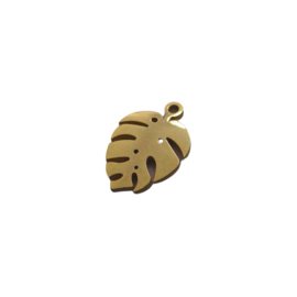 Flat Monstera Leaf Gold Charm