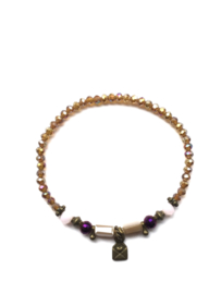 Handmade bracelet - brown, purple, lila