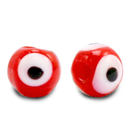 Evil Eye glassbeads - red