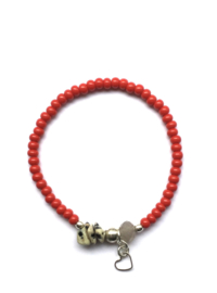 Handmade bracelet - red, grey