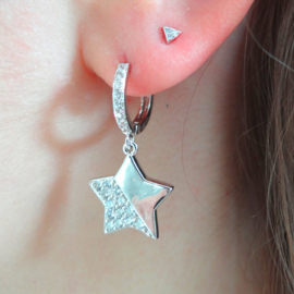 Zirconia Star Silver Earring