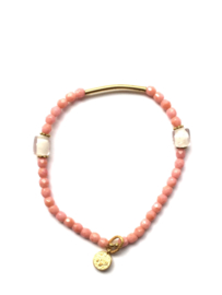 Handmade bracelet - light pink, white