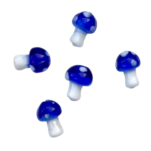 Mushroom glassbeads - blue