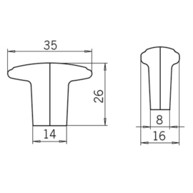 Knop Xenon 35 mm rvs