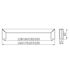 Greep Thelma 128/160/192 mm geborsteld rvs