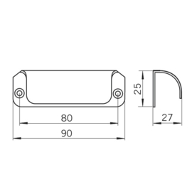 Komgreep Renzo 80 mm aluminium