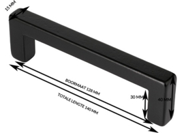 Greep Zara Zwart ijzer massief 140mm