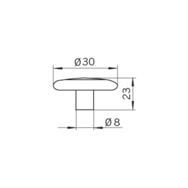 Knop Ellis: 30 mm messing/wit