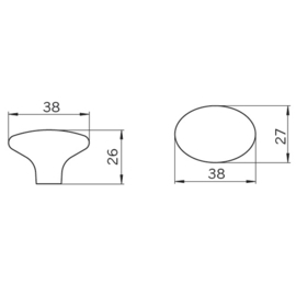 Knop Marlon: 37 mm rvs (vanaf  5 stuks)