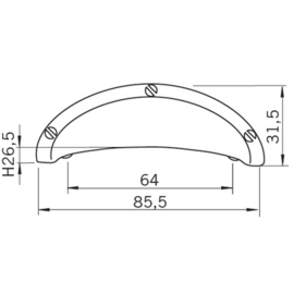 Komgreep Femmy 64 mm mat zwart