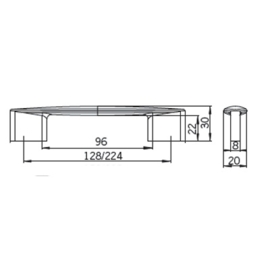 Greep Svend: 96/128 mm rvs look