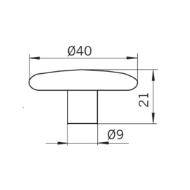 Knop Bette: 40 mm aluminium