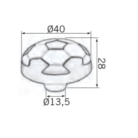 Knop Voetbal 40 mm