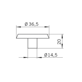 Knop Max: 38 mm chroom