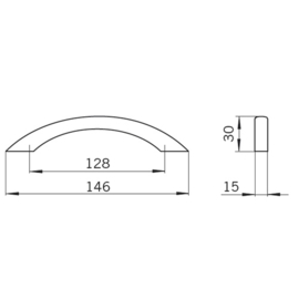 Greep Tara: 128 mm mat chroom