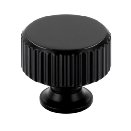 knop Camelia rond mat zwart 30mm