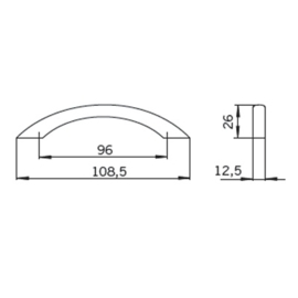 Greep Chi: 96 mm chroom