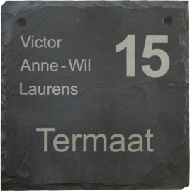 Leisteen Naambord 20 x 20 cm artnr. 2501