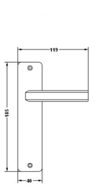 Badkamer wc slot met deurkrukset aluminium Caton