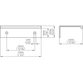 Handgreep Andra mat zwart 70 mm