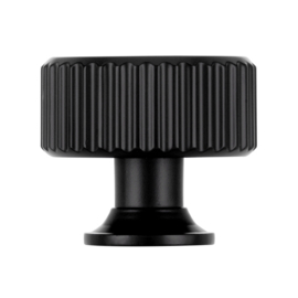 knop Camelia rond mat zwart 30mm