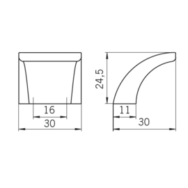 Knop Lex: 30 mm rvs