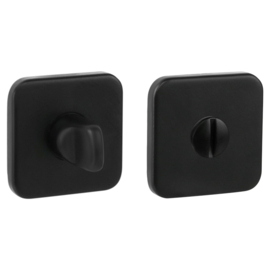 Wc rozet set vierkant aluminium zwart