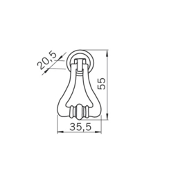 Meubeltrekker Lia 55 mm antiek messing getrommeld