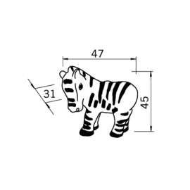 Knop Zebra 45 mm (vanaf 5 stuks)