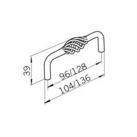 Greep Suus 96 mm/128 mm mat zwart