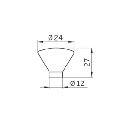 Knop Rini: 24 mm mat nikkel