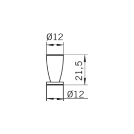 Knop Raki: 12 mm rvs