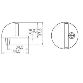 Deurstopper bol 44mm mat chroom