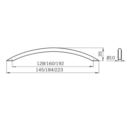 Greep Pascalle: 128/160/192 mm geborsteld rvs