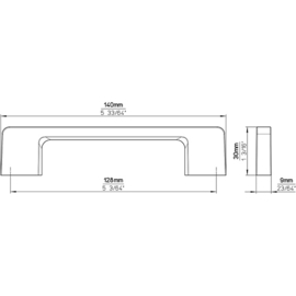Greep Gia zwart mat 140mm(128mm)