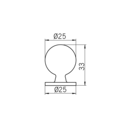 Knop Edan: 25 mm geborsteld rvs