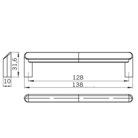 Greep Goos 128 mm rvs