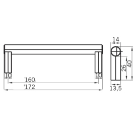 Greep Cornee 160 mm rvs