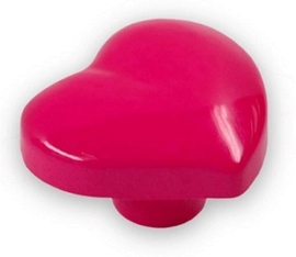 Knop Jeltje 36 mm roze hartvorm