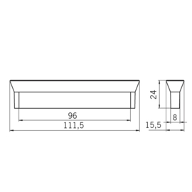 Greep Boris 112mm (96) aluminium