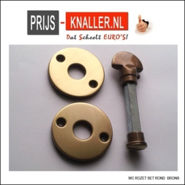 Wc rozet set rond brons