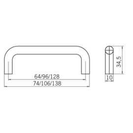 Greep Jari: 64/96/128 mm wit