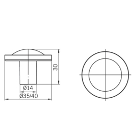 Knop Jethro: 40 mm rvs (vanaf 5 stuks)