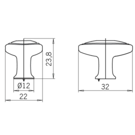 Knop Floor: 24 mm antiek messing