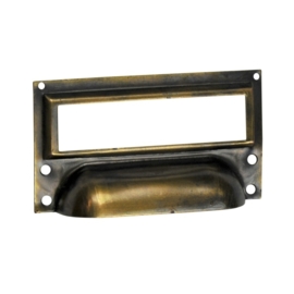 Etiketgreep 75x45mm oud brons