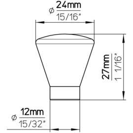 Knop Krisje 24 mm mat goud geborsteld