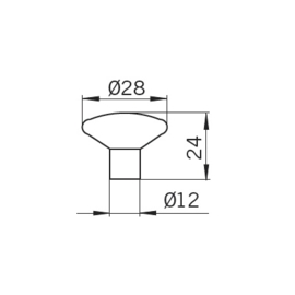 Knop Cynthia: 28 of 34 mm rvs