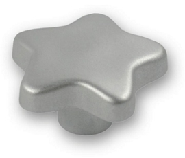 Knop Nova: 35 mm kunststof zilver stervorm