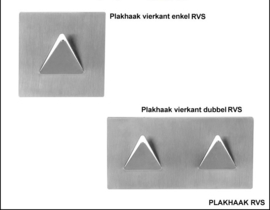 Plakhaak RVS Vierkant